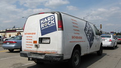 A local contractors van on North Harlem Avenue. Harwood Heights Illinois. May 2010.