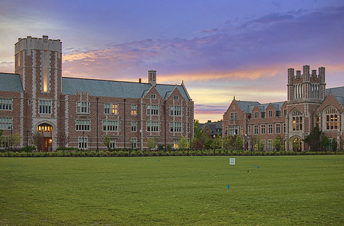 Busch Hall, Washington University, in Saint Louis, Missouri, USA - view at dusk