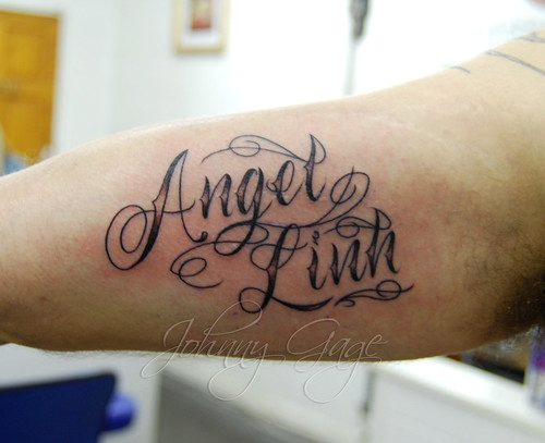 Tattooed by Johnny at The Tattoo Studio 5 The high forearm script tattoos