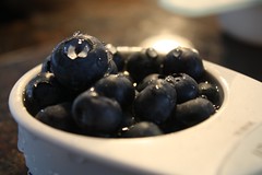 Quarter cup of blueberries