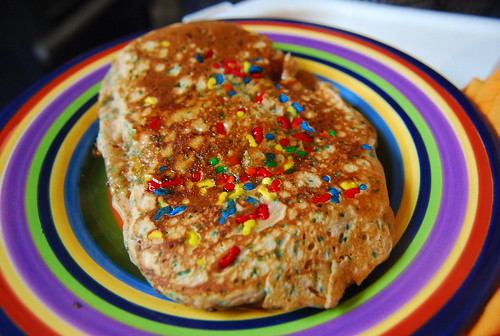 Rainbow whole wheat pancake