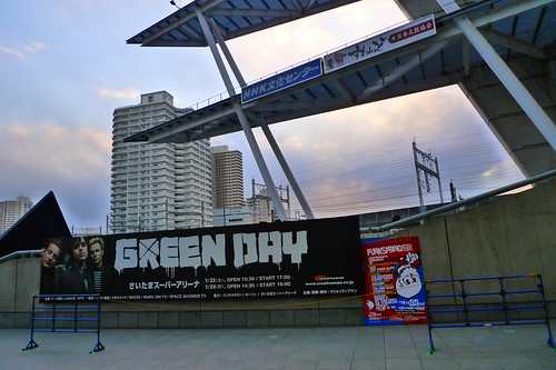 Green Day poster at Saitama Super arena