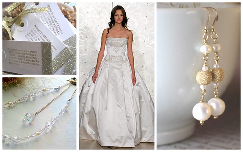 Classic Bridal Style Pearl Gold Touches Dress Reem Acra