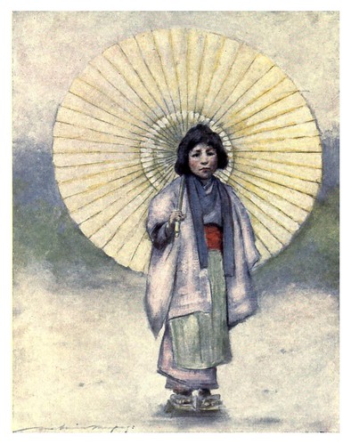 012-La niña y la sombrilla-Japan  a record in color-1904- Mortimer Menpes