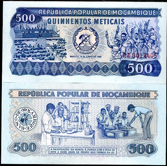 Mozambik - MOZAMBIQUE 500 METICAIS 1980 P127