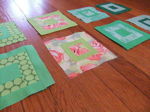 Paintbox quilt a long greens