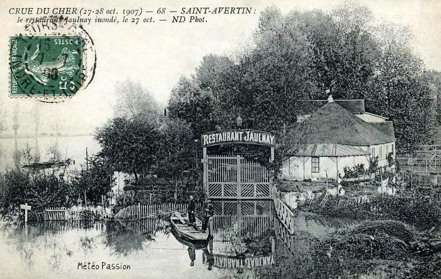 crue du Cher à Saint Avertin le 27 octobre 1907