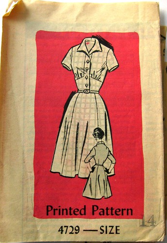 Vintage Mail Order Printed Pattern 4729 Dress