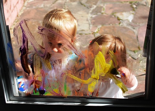 stained glass paint. Let your child paint a stained