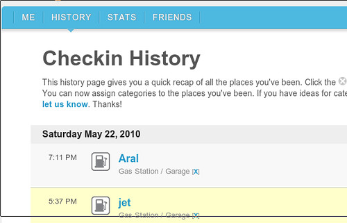 Foursquare: my history