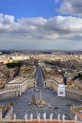 View from the top of St peters Basilica Rome, HDR