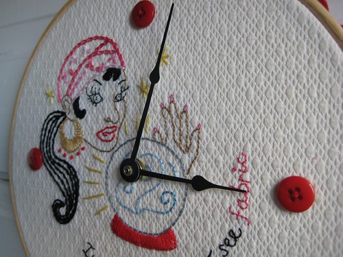 Time for Fabric Hoop oblique by Poppyprint