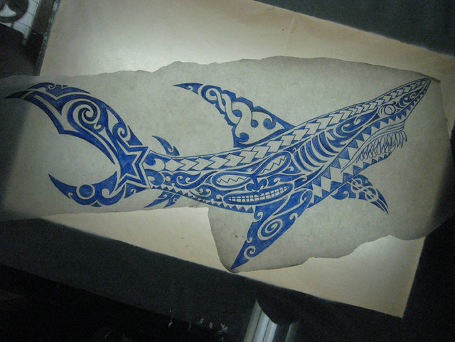 Tatuagem Kirituhi Polynesian Shark Tattoo Design