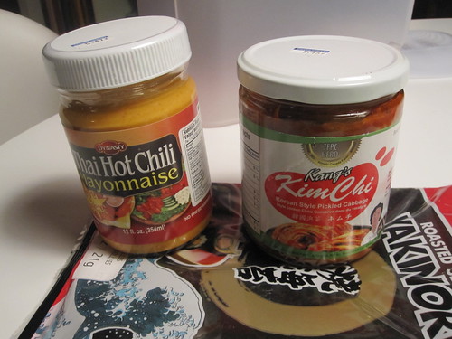 Nori, Hot chili mayonnaise, Kim chi from the Japanese grocery store near Vic Park - $16.85