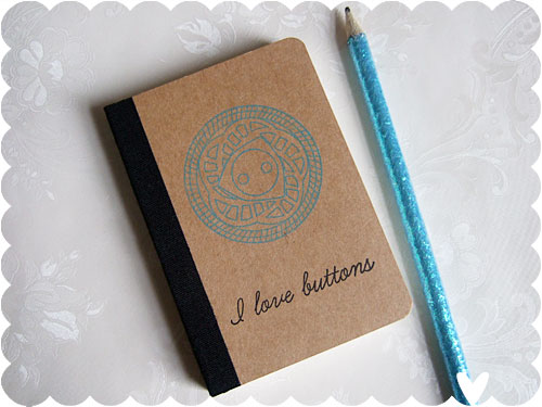 I Love Buttons mini notebook