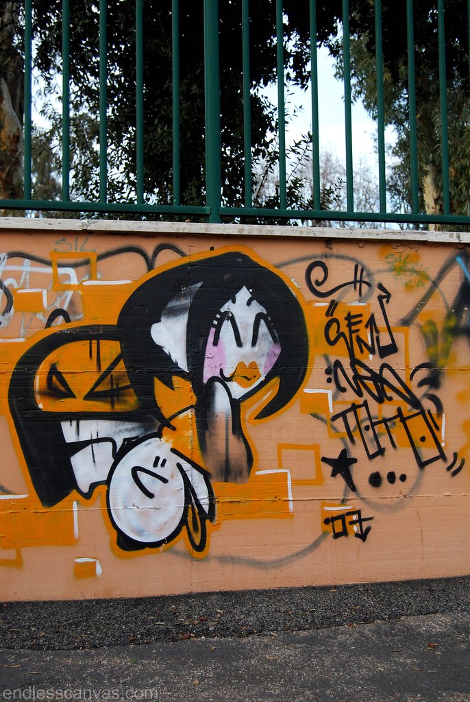 Graffiti Street Art Rome Italy. 