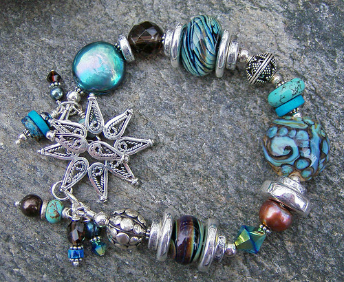silver bracelet designs. tribal handmade lampwork glass and bali silver bracelet silverfish designs