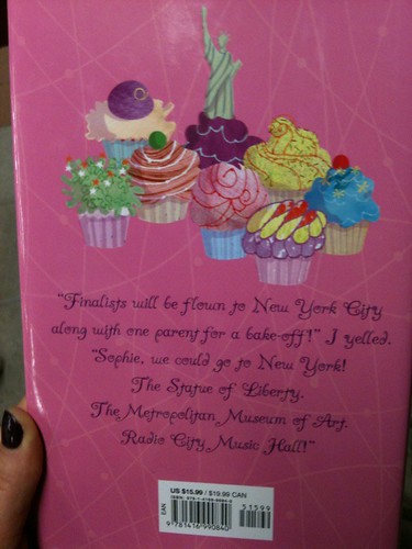 Back cover of It's Raining Cupcakes by Lisa Schroeder