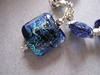 Deep Blue and Teal Dichroic Glass Bead Bracelet (detail)