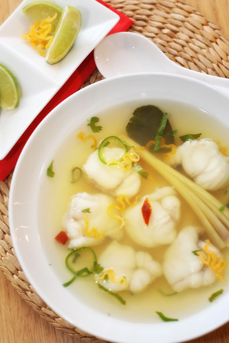 Thai style monkfish soup