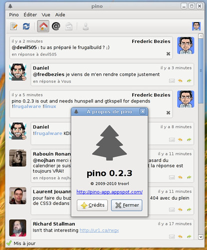 Pino 0.2.3 en français sous Frugalware Linux