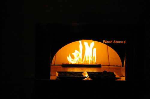A wood burning stove in midtown