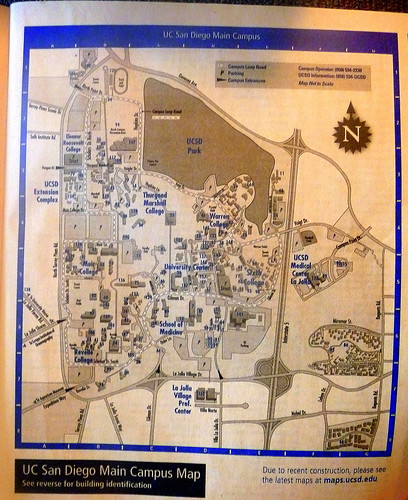 Campus Map, University of California - San Diego. Like UC-Santa Cruz, which also opened in the 1960s UCSD is organized into academic/residential colleges.