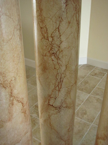 Veining Close up of Faux Marbled Columns 