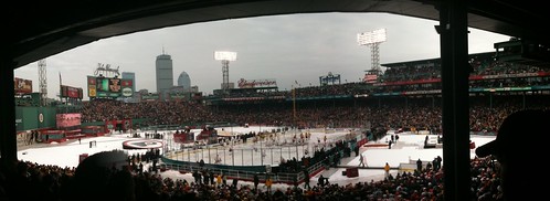Panorama of Fenway Park at the Winter Classic on January 1, 2010