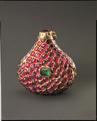 Treasury of the World - Small bottle set with rubies, emeralds and diamond crystals