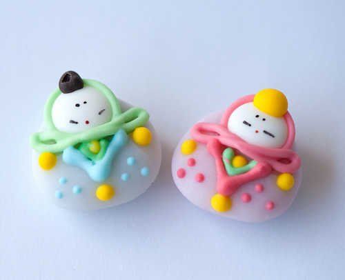 Hina doll shaped candies from Japan