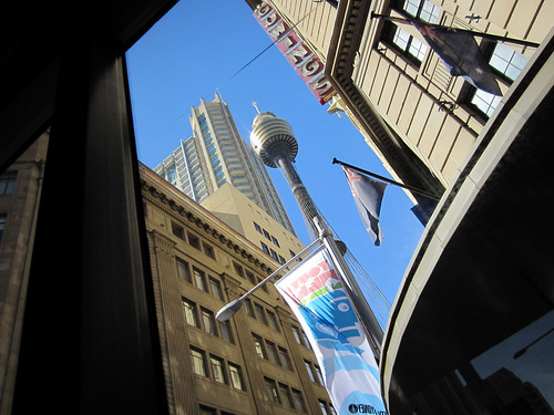 Sydney Tower (Space Needle) from Sydney Explorer Bus