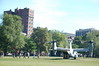 Marine Week Boston, 2010: Bell-Boeing MV-22B Osprey tilt-rotor aircraft  accepting VIP passengers (note the business suits) before taking off from Boston Common