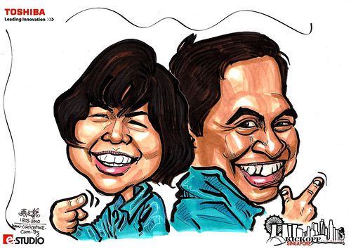 Caricature of Mr and Mrs Tantuico
