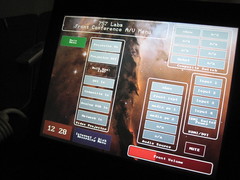 AMX Touchscreen with projector hour count