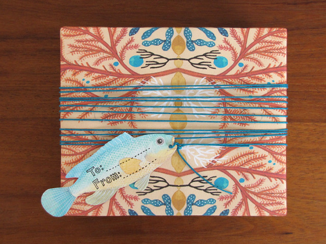 Corals wrapping paper & Fish gift tag