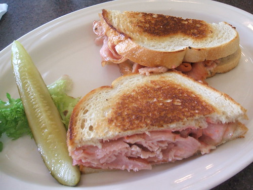 Smoked pork loin sandwich and pickle
