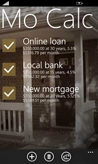 Home screen with multiple mortgages