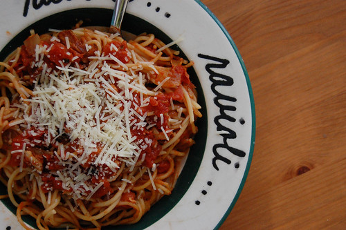 Cheese-Gilded Linguine with Smoky Tomatoes