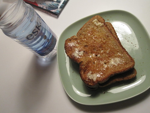 Toast and water 