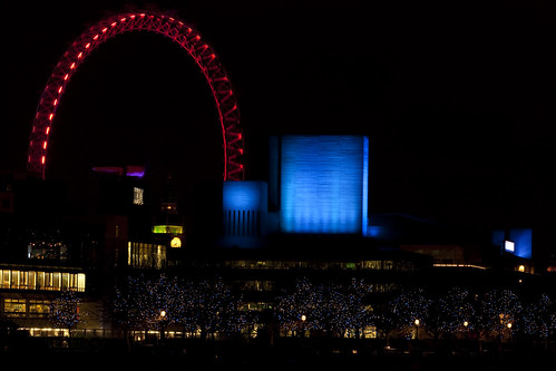 London Eye at Night - Red