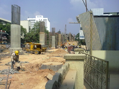 Metro rail work - MG Road, Bangalore