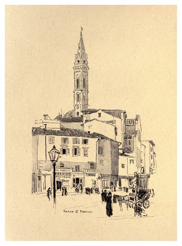 004-Plaza San Firenzi-Florence  a sketch book (1914)- Richards Fred