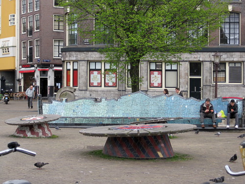 Neat street "art" - tables and benches