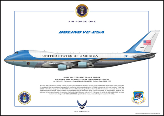 Air Force One Boeing VC-25A (747-2G4B) 28000 , USAF United States Air Force