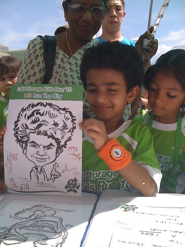 caricature live sketching for Cold Storage Kids Run 2010 - 18
