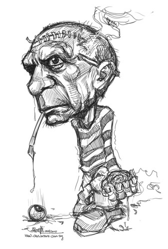 digital sketch of Pablo Picasso