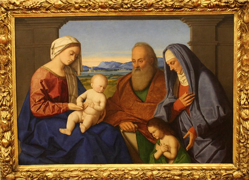 Vincenzo di Biagio Catena (ca 1470-1531): «Jomfruen med barnet, de hellige Zacharias og Elisabeth og Johannes Døperen» (ca 1517)
