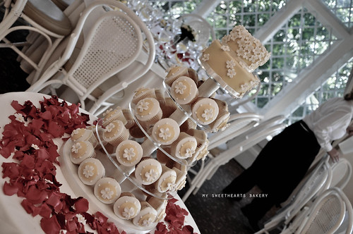Wedding Cake, cupcakes and cookies