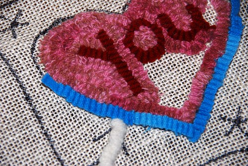 Valentines rug hooking